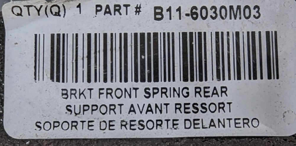 PETERBILT BRACKET-FRONT SPRING REAR SUPPORT OEM# B11-6030M03