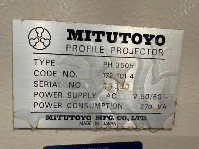 MITUTOYO #PH-350 14” Optical Comparator Bench Type & Stand #7292