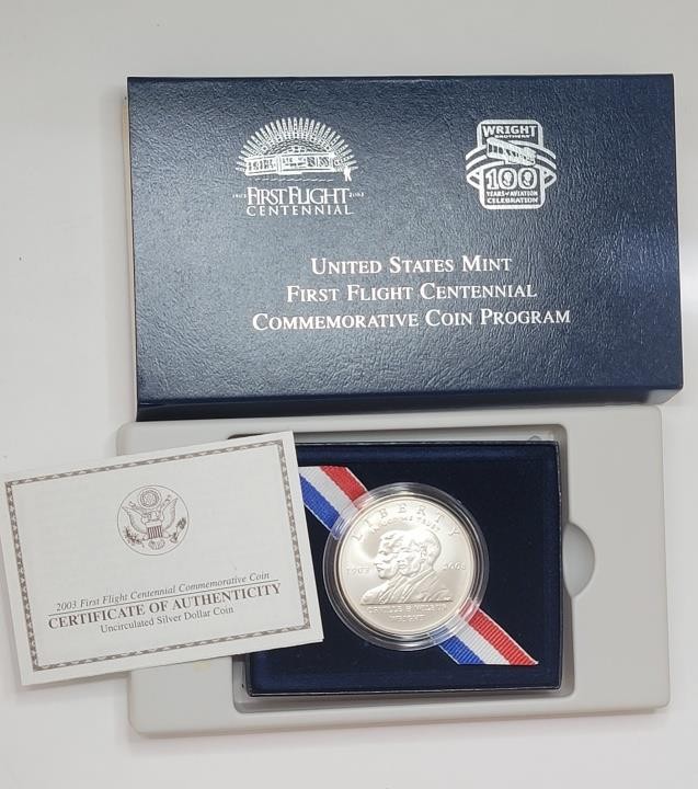 Wright Brothers First Flight $1 Commemorative 2003 USA Unc