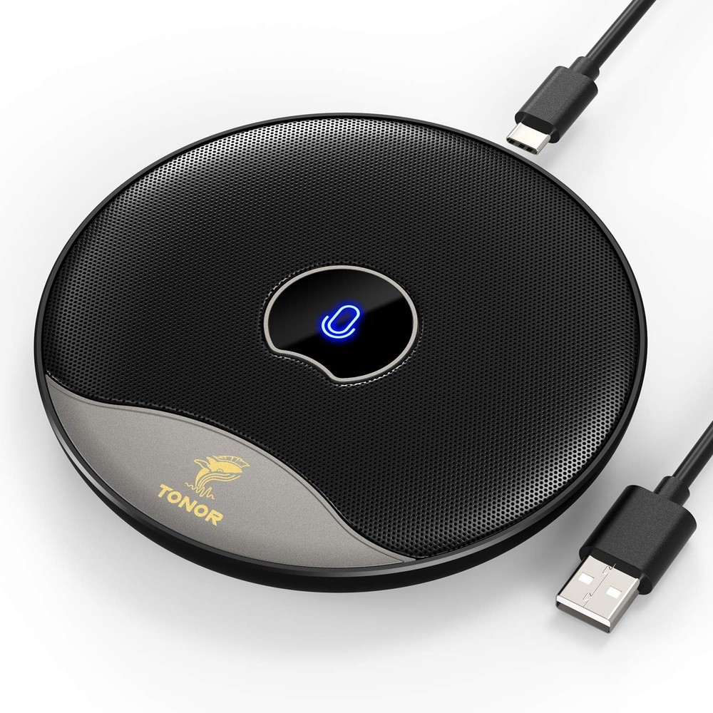 USB Conference Microphone, 360° Omnidirectional PC Computer Condenser Mic wit...