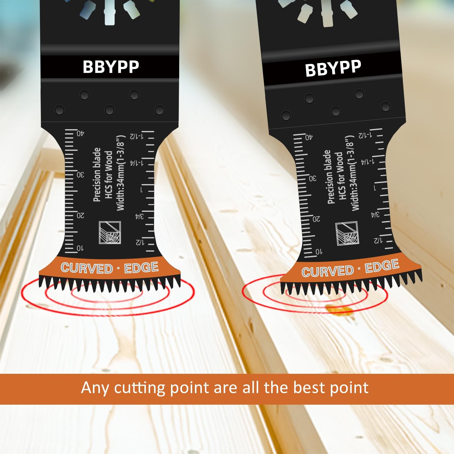 6pcs Curved Extra-Long Oscillating Saw Blades, 2-3/4 Extra long (6pcs), Black