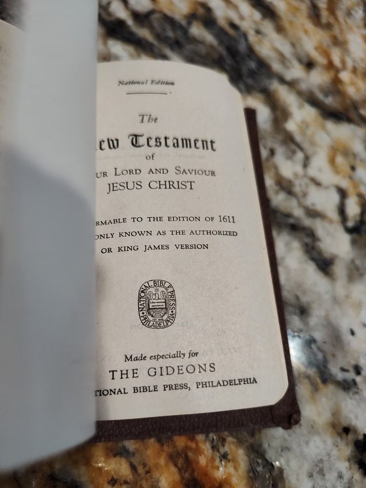 1941 WWII US Army New Testament W/Psalms Pocket Edition Franklin D.Roosevelt