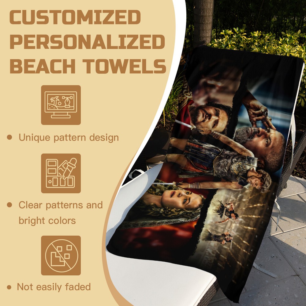 Gladiator Beach Towel Quick Drying Microfiber 30"x60" Birthday Gift