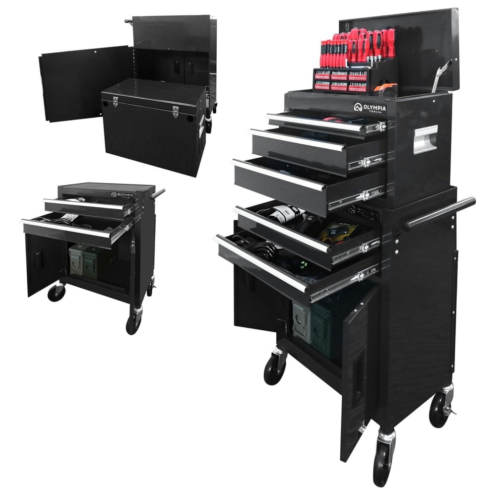 Olympia Tools 20-Inch Rolling Tool Cabinet with 5 Drawers, Locking (Open Box)