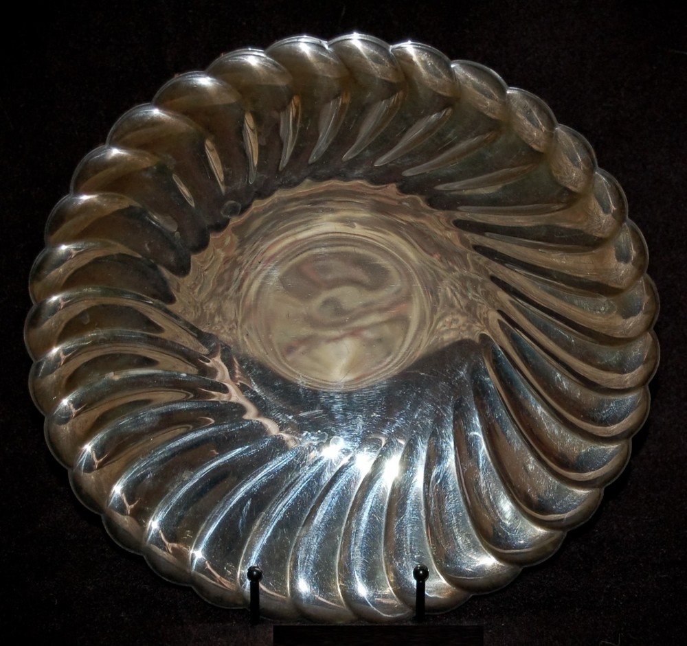 ANTIQUE Silverplate Serving Dish Waverly W.Rogers 3835 Scalloped ART DECO 1920's
