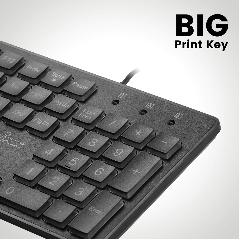 Large Print Letters Computer Keyboard LED Lighted White Backlit Full Size Key PC