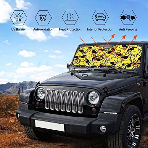 Duck Car Windshield Sunshade Front Window Sun Visor Protector Small Black10
