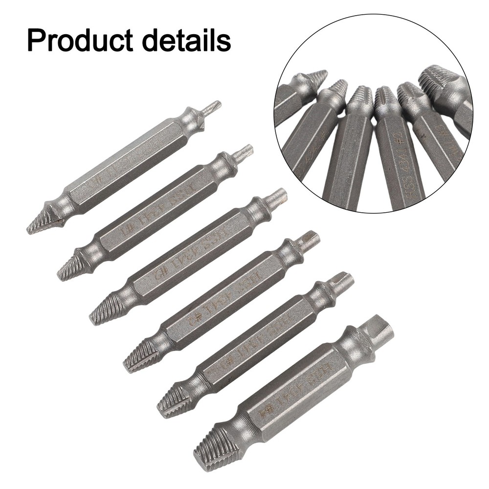 Damaged Screw Extractor Speed Out Drill Bits 6 PCS Tools Set Broken Bolt Remover