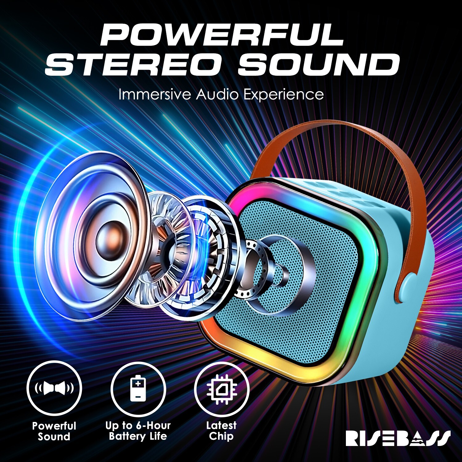 Bluetooth Karaoke Machine Portable Mini Speaker with 2 Wireless Microphones US