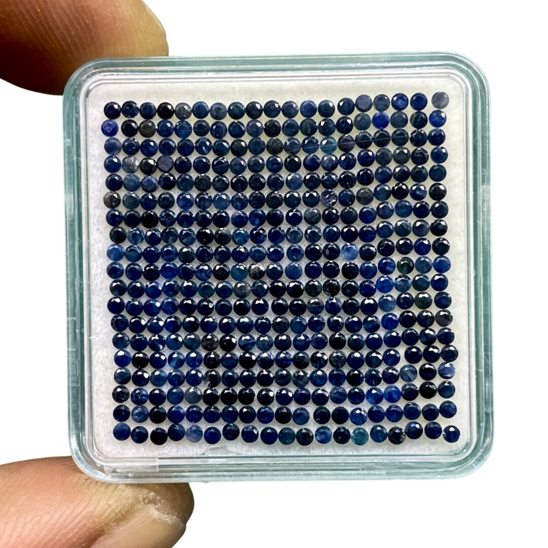 100 Pcs Natural Blue Sapphire 1.6mm Round Cut Calibrated Loose Gemstones Lot