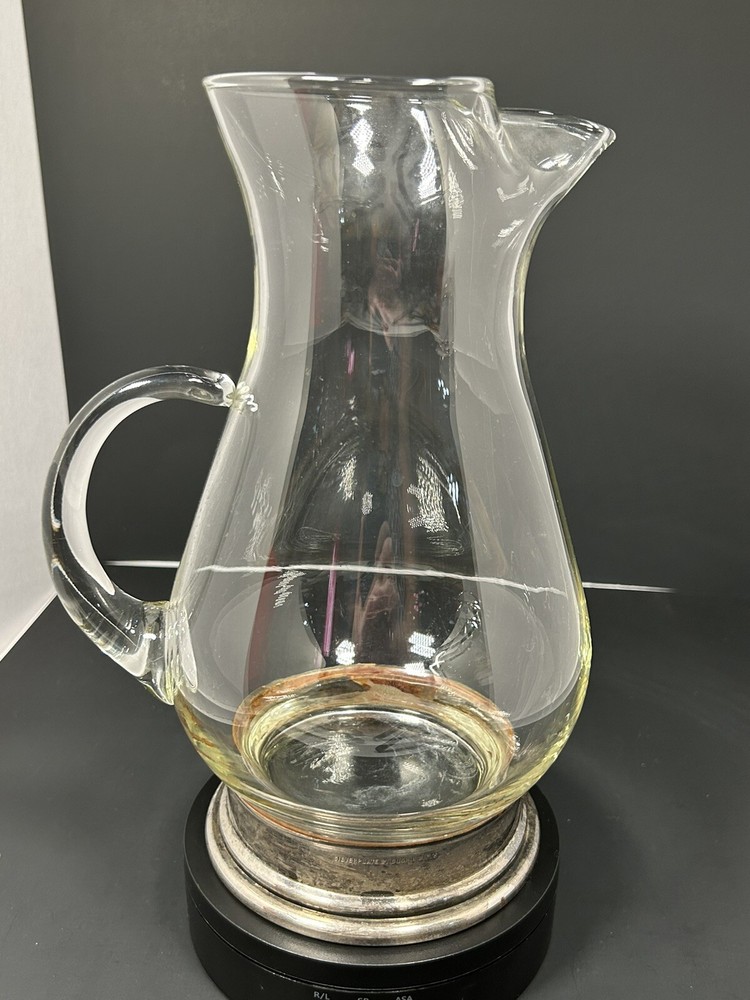 Silver Plated Glass Pitcher Duchin Gitfs