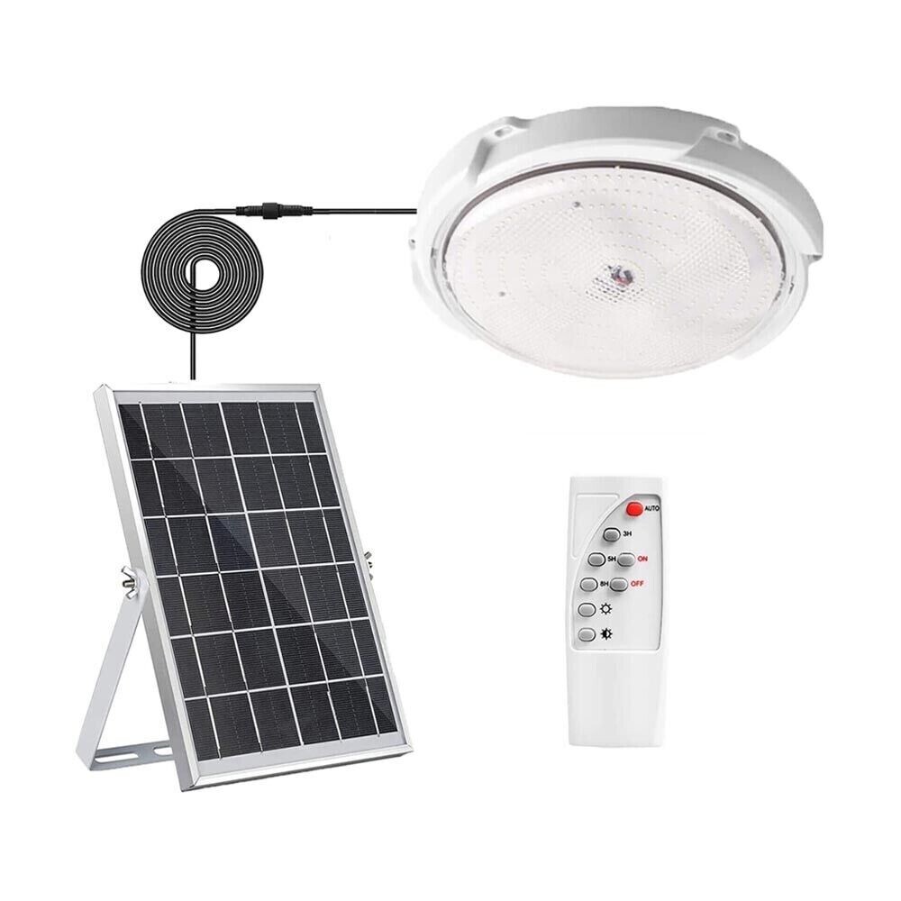 LED Ceiling Light Solar Panel Rechargeable Lamp 60w White Light Outdoor