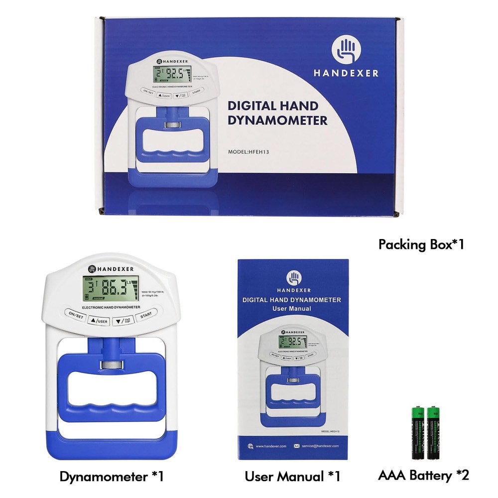 Grip Strength Tester - Hand Grip Dynamometer - Handheld Digital Grip Measurem...