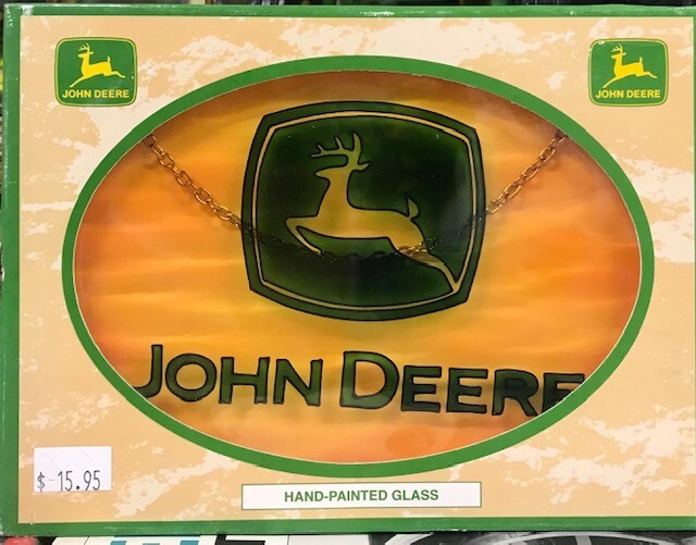 John Deere Hand-Painted Glass