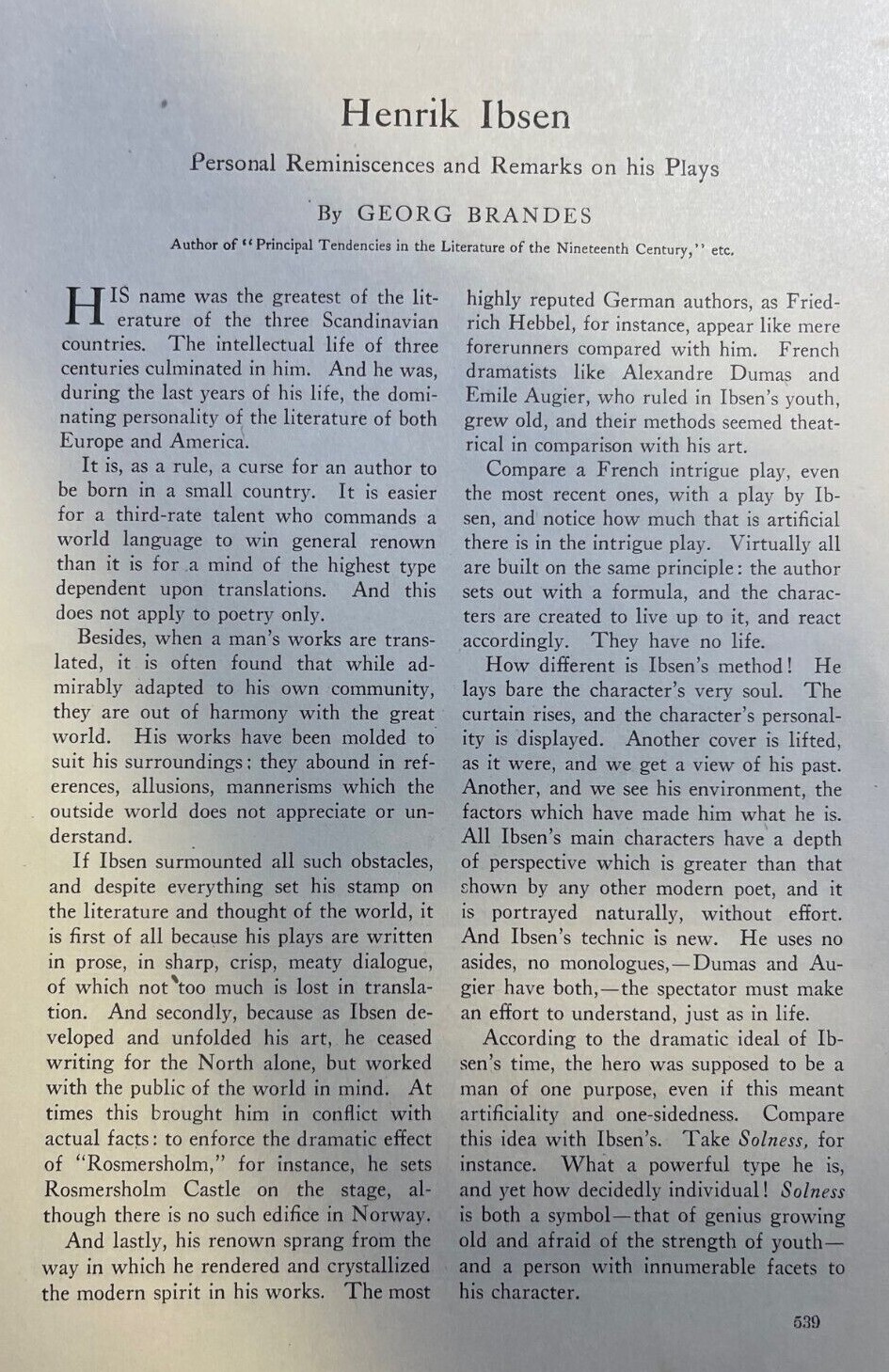 1917 Playwright Henrik Ibsen