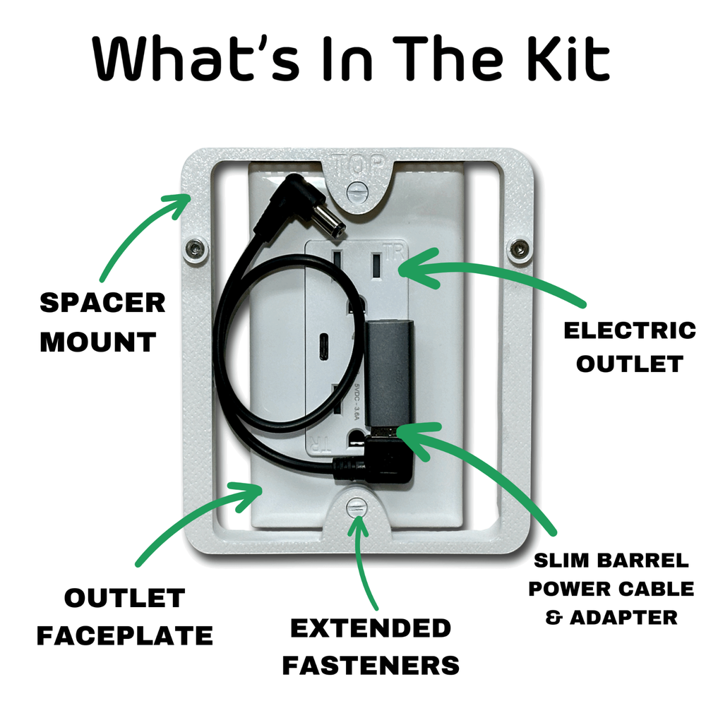 TwoUP Tech Wall Outlet Mount Kit for Ring Alarm Base Station Generation 1 & 2