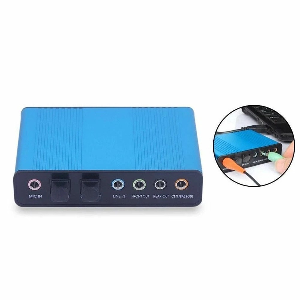 USB 6 Channels 5.1 Audio External Optical Sound-Card Adapter for Notebook PC