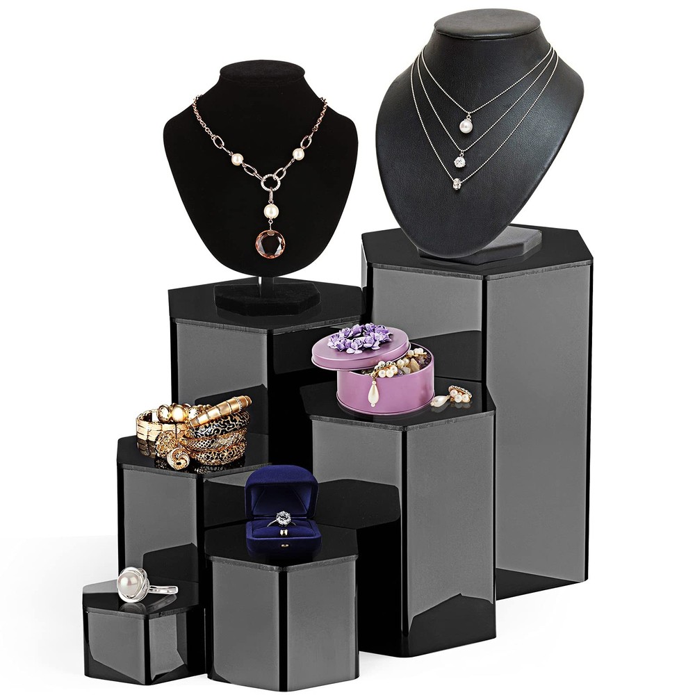 Jetec Hexagonal Jewelry Display Risers Hexagonal Market Display Risers Stands...