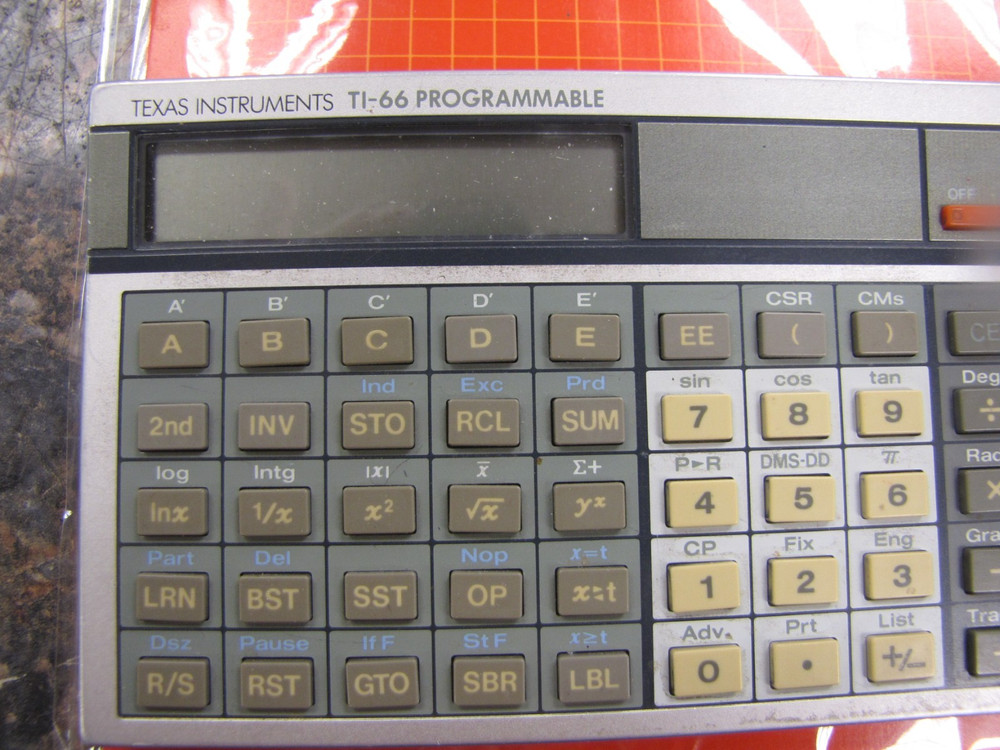 Texas Instruments TI-66 Programmable Electronic Calculator w/ Manual- Works