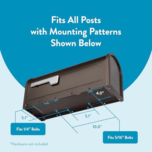 Architectural Mailboxes 8830RZ-10 Winston Post Mount Medium, Rubbed Bronze