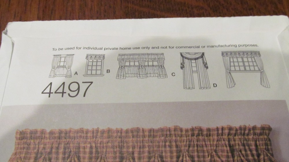 *Simplicity 4497 ONE Size CURTAINS AND VALANCES