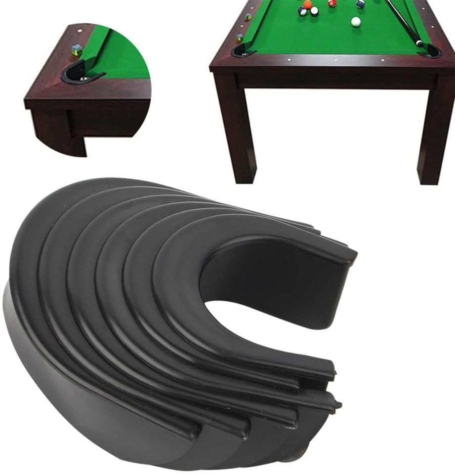 6 Pcs Pool Table Pocket Liners Set - Rubber Billiard Table Hole Pocket Liner Cor