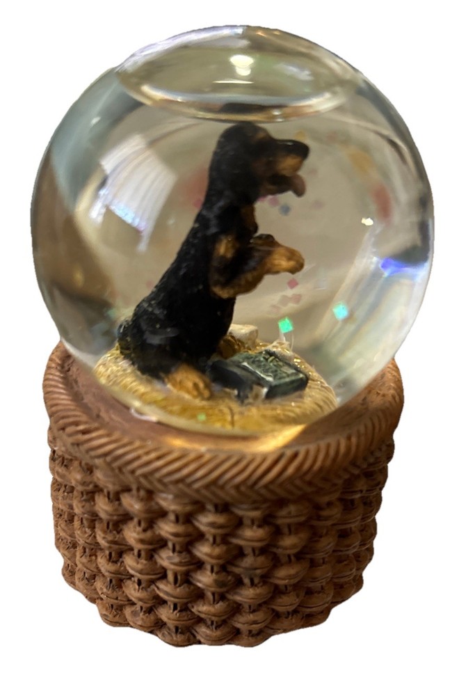 Encore Mini Snow Globe With Black Dachshund