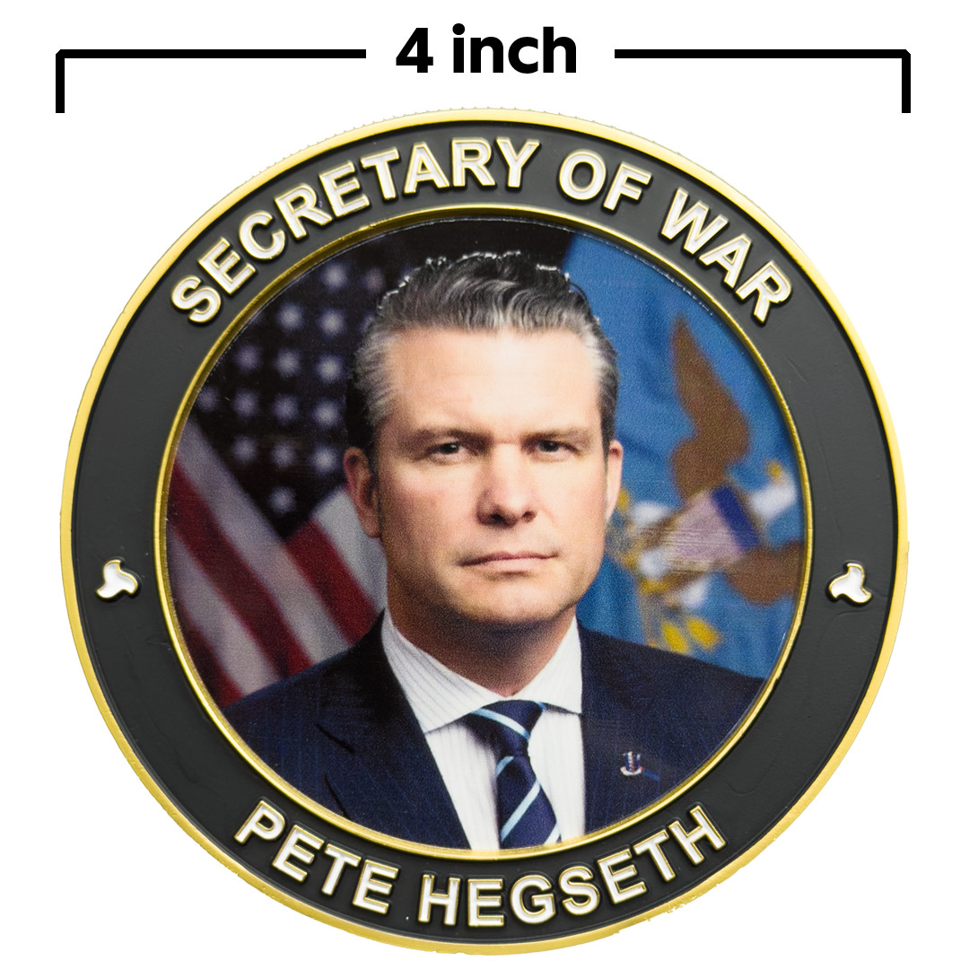 BL2-8A Secretary of War Pete Hegseth large Challenge Coin honoring Midnight Hamm