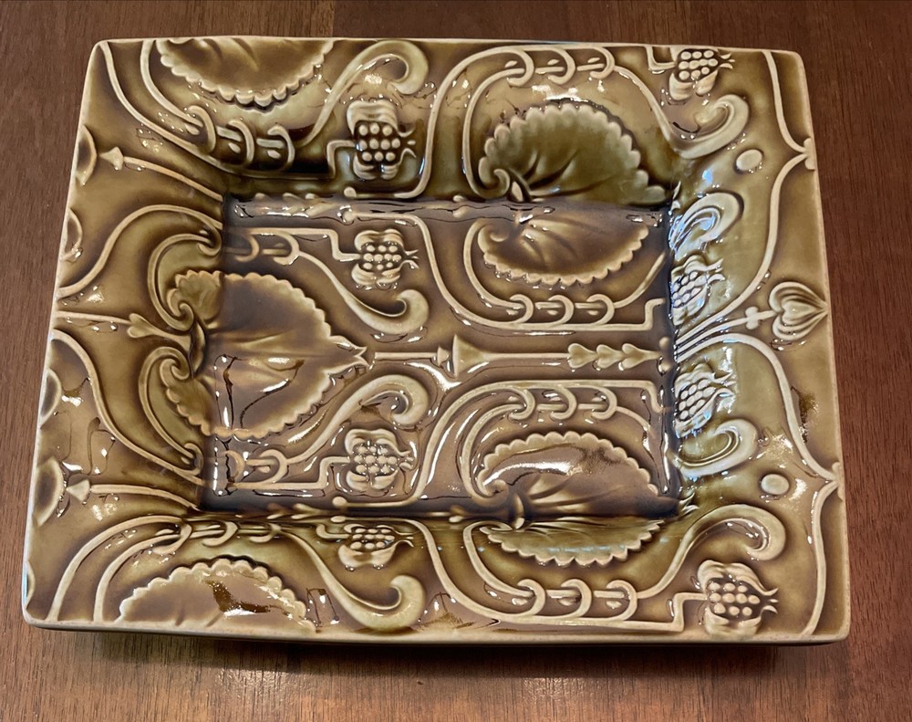 Derby Pottery Tile Platter Tray Plate Serving Green