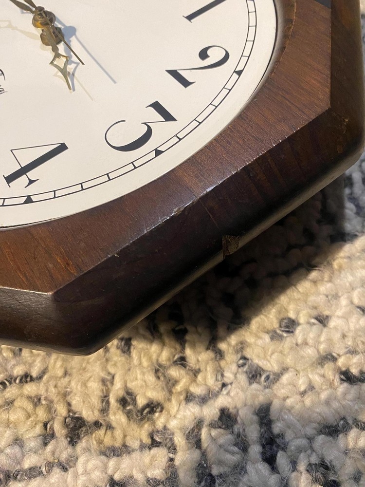 Vintage Seth Thomas Oak Hanging Wall Clock