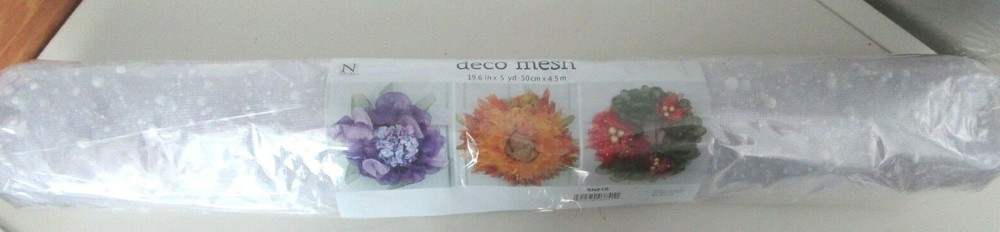 DECO  MESH..19.6"  X 5  YDS... WHITE
