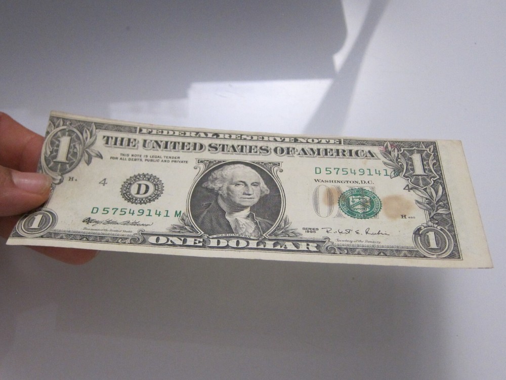 1995 $1 Error Printing & Cut #D57549141M