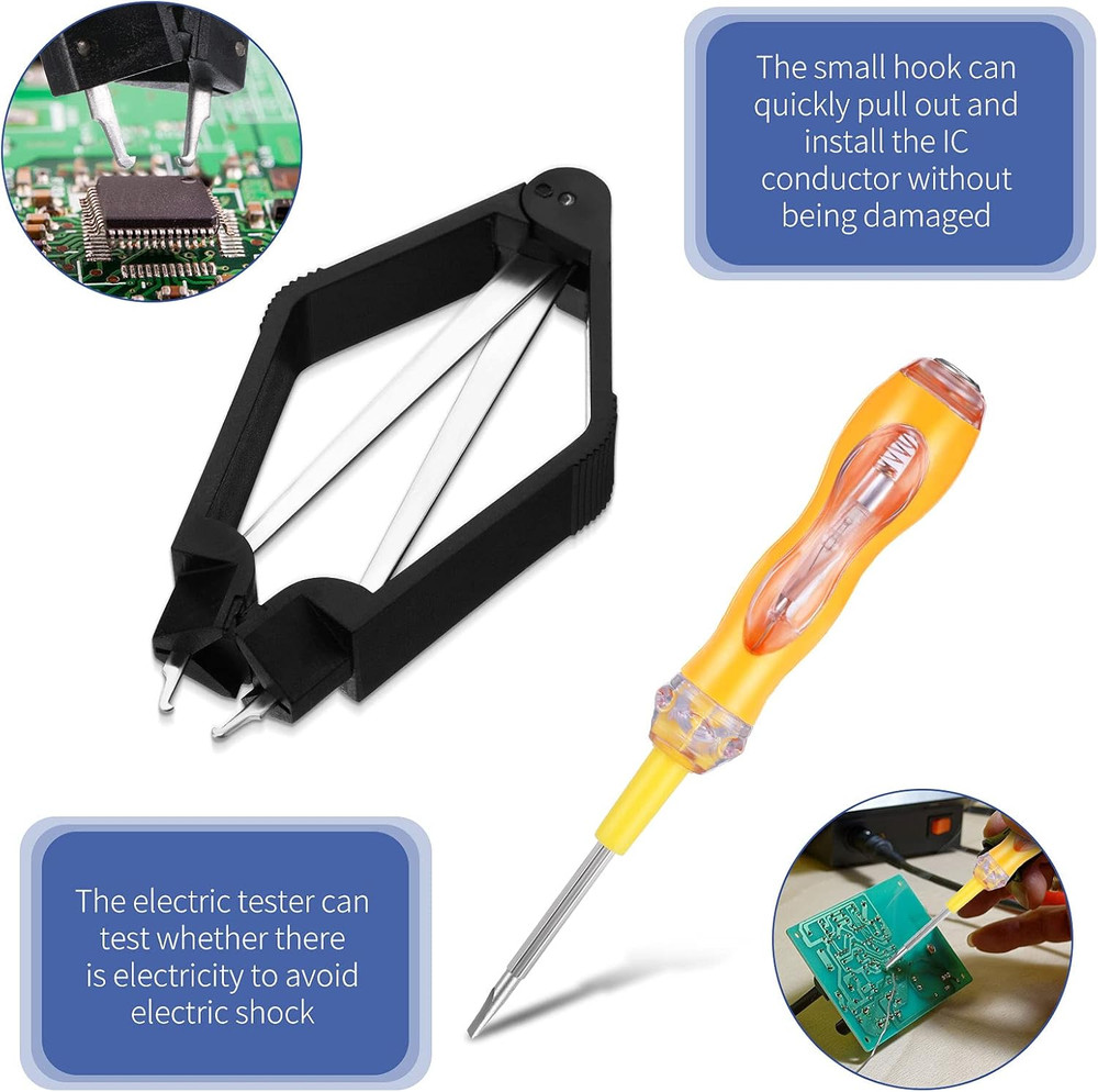 4 Pieces IC Chip Remover Tool IC PLCC Chip Extraction Tool Extractor Puller