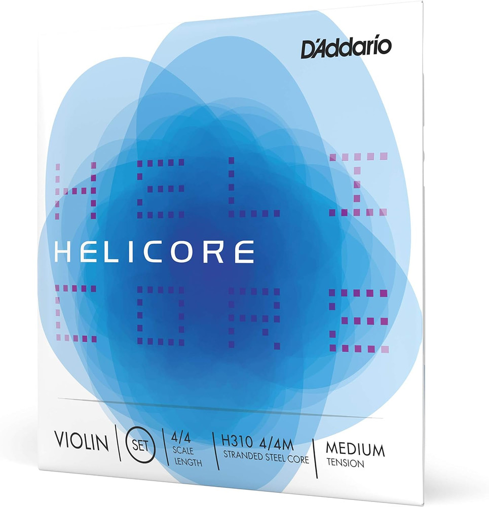 Helicore 4/4 Size Violin Strings Set with Plain Steel E String - H310 4/4M - Ful