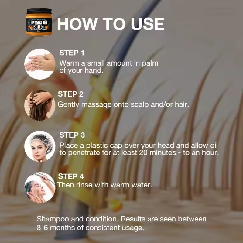 100% Natural Batana Oil For Hair Growth -Anti Hair Loss-Healthier Thicker Fuller