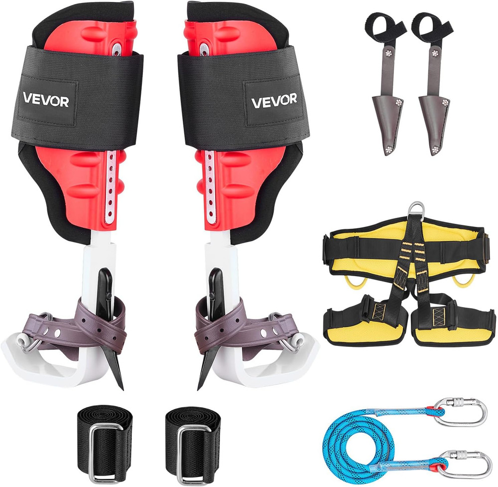 Tree Climbing Spikes Set, 1 Pair Height-Adjustable Climbing Spurs with Security