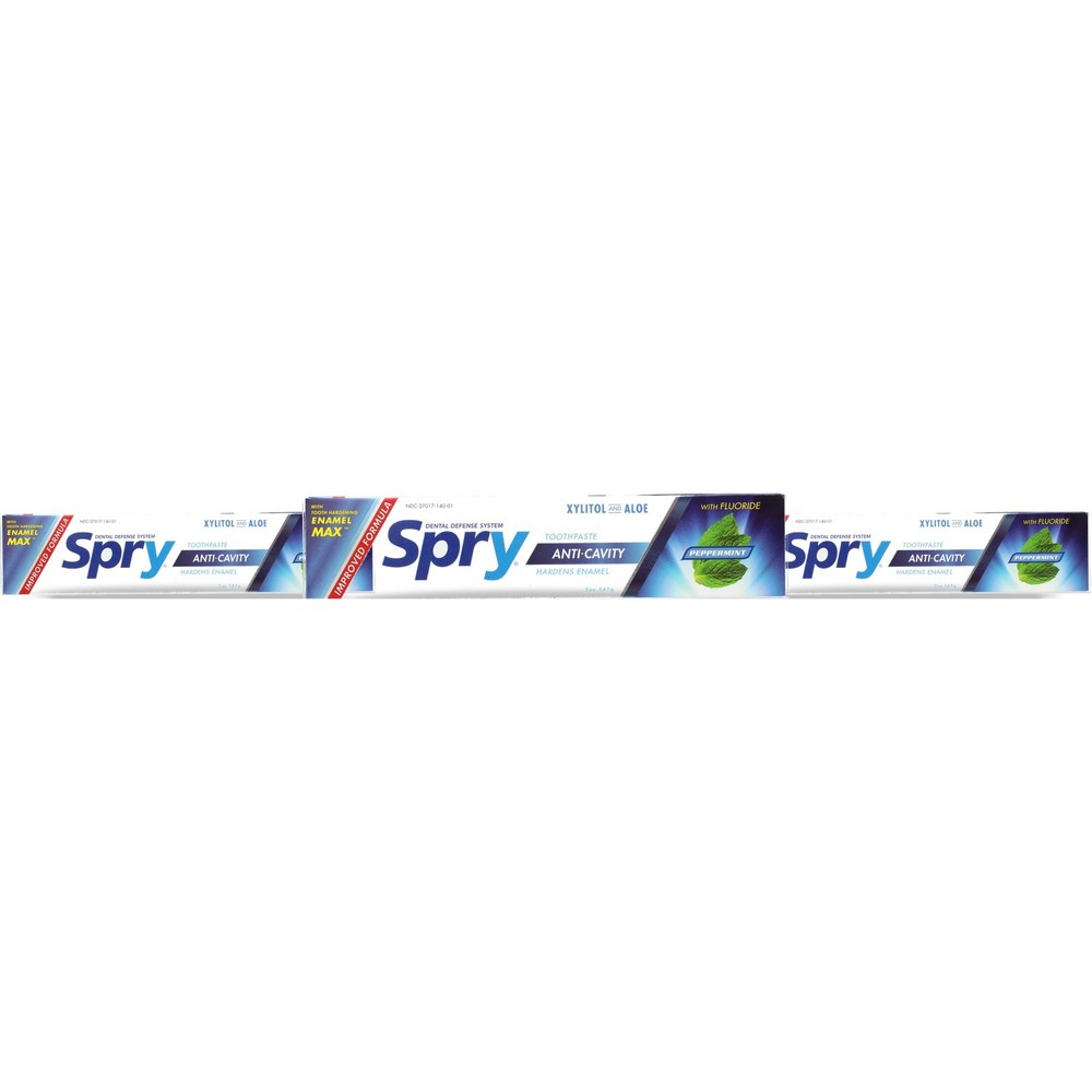 Spry Anti-Cavity Toothpaste Peppermint 5 Oz 3 Pack