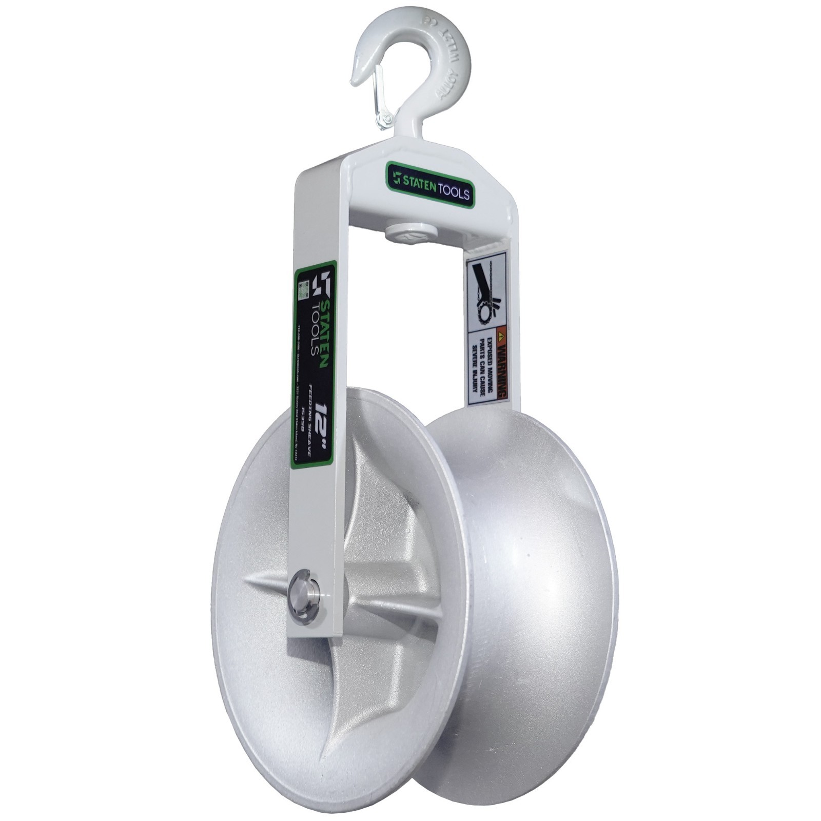 Staten Tools 651 Cable Puller Sheave, Hook, Wire, 12 In Diameter 6500lb