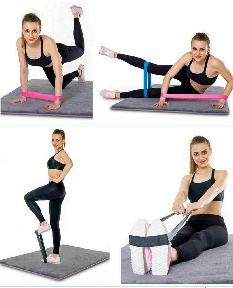5 PCS Resistance Loop Bands Strength Fitness Exercise Yoga Workout Pull Up Set