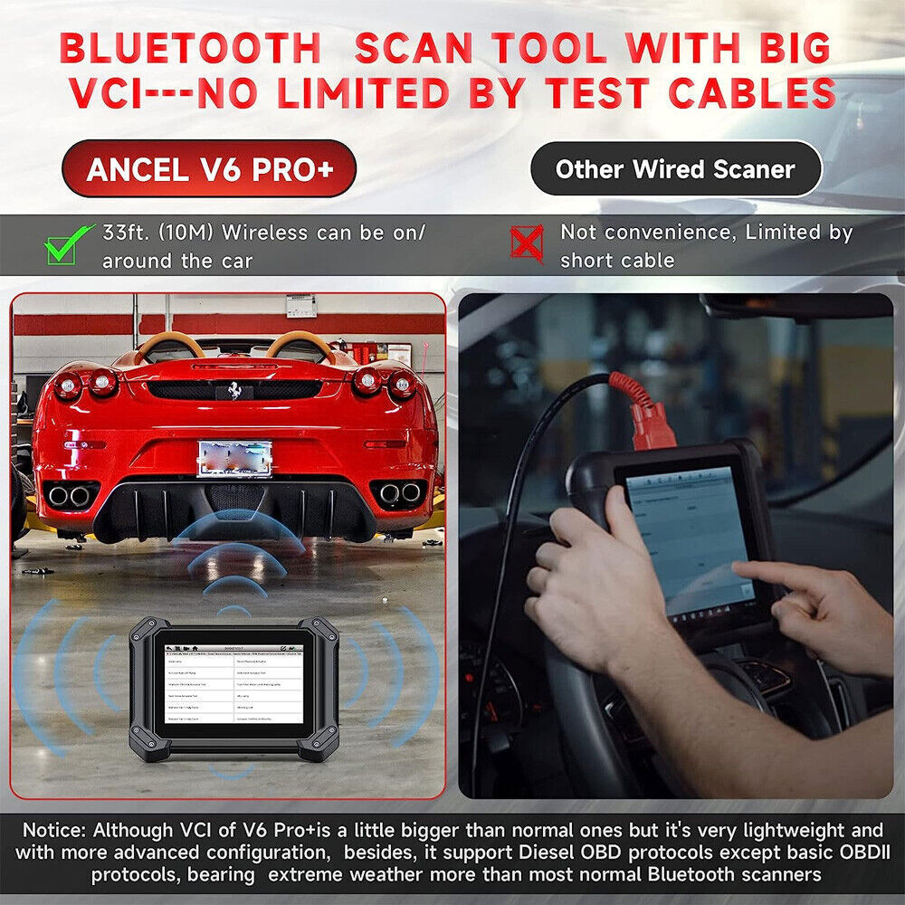 Ancel V6 PRO+ Bi directional Diagnostic Scanner Car OBD2 Scan Tool Active Test