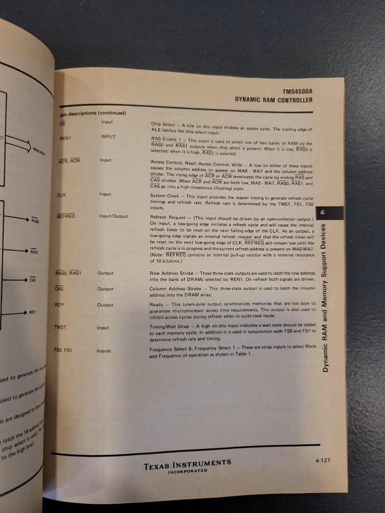 Electronics Manual Texas Instruments MOS Memory Data Book 1984