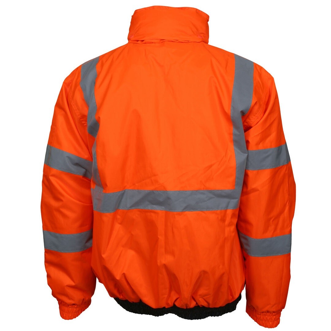 REFLECTIVE BOMBER JACKET HI-VIS ORANGE WATERPROOF MCR SAFETY CLASS 3 (SM - 5XL)