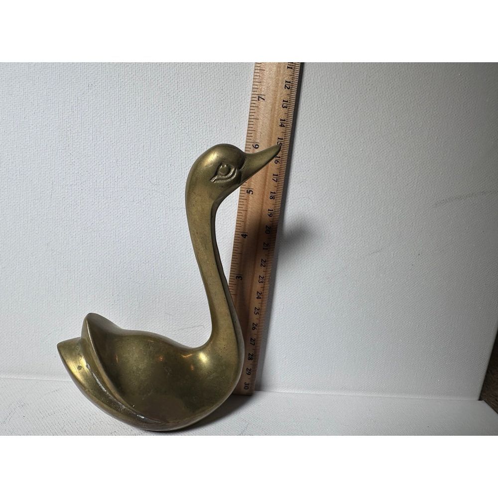 Solid brass goose swimming vintage decor