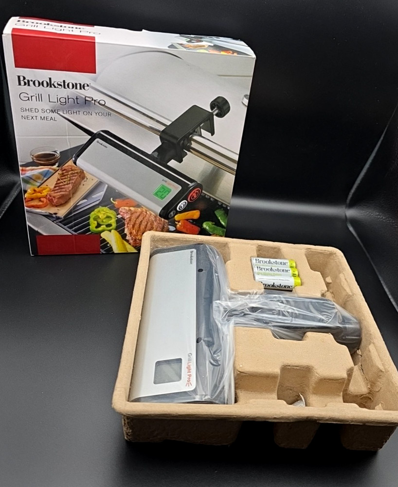 New Brookstone Grill Light Pro Adjustable Pivoting Clamp- New In Box