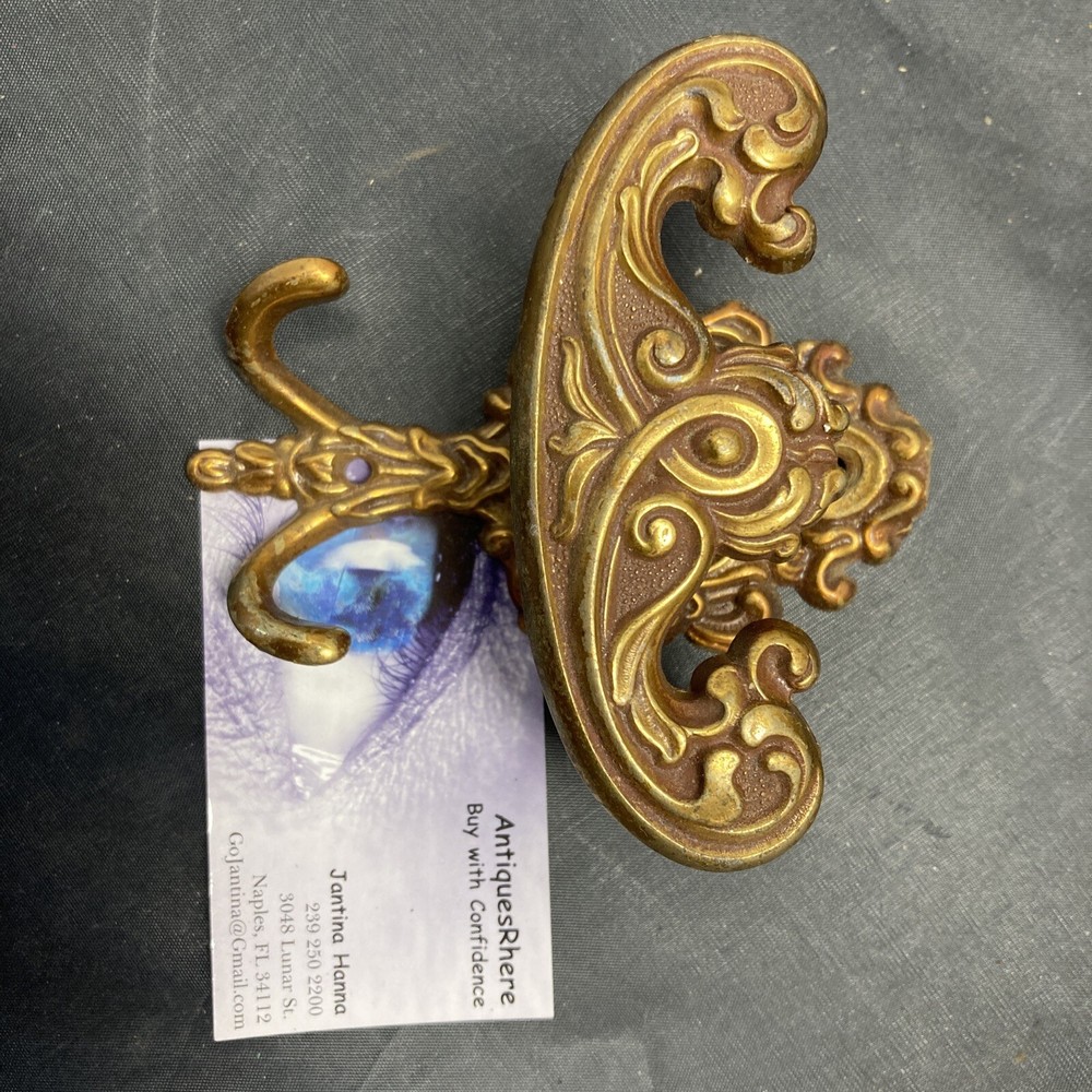 Solid Brass Antique Coat Hat Hooks Hanger Home Or School.