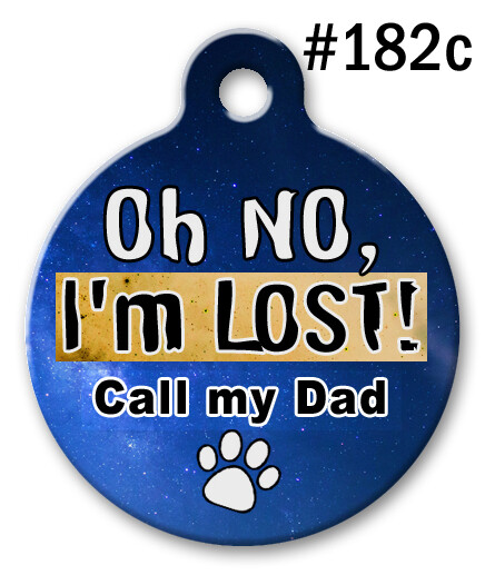 Personalized Pet ID Tags for Dog & Cat, Custom Cute BLUE PINK Paw, I'M LOST #182