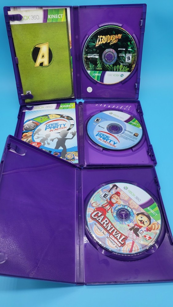 Microsoft Xbox 360 Kinect Sensor Bar With 7 Games Lot Tested