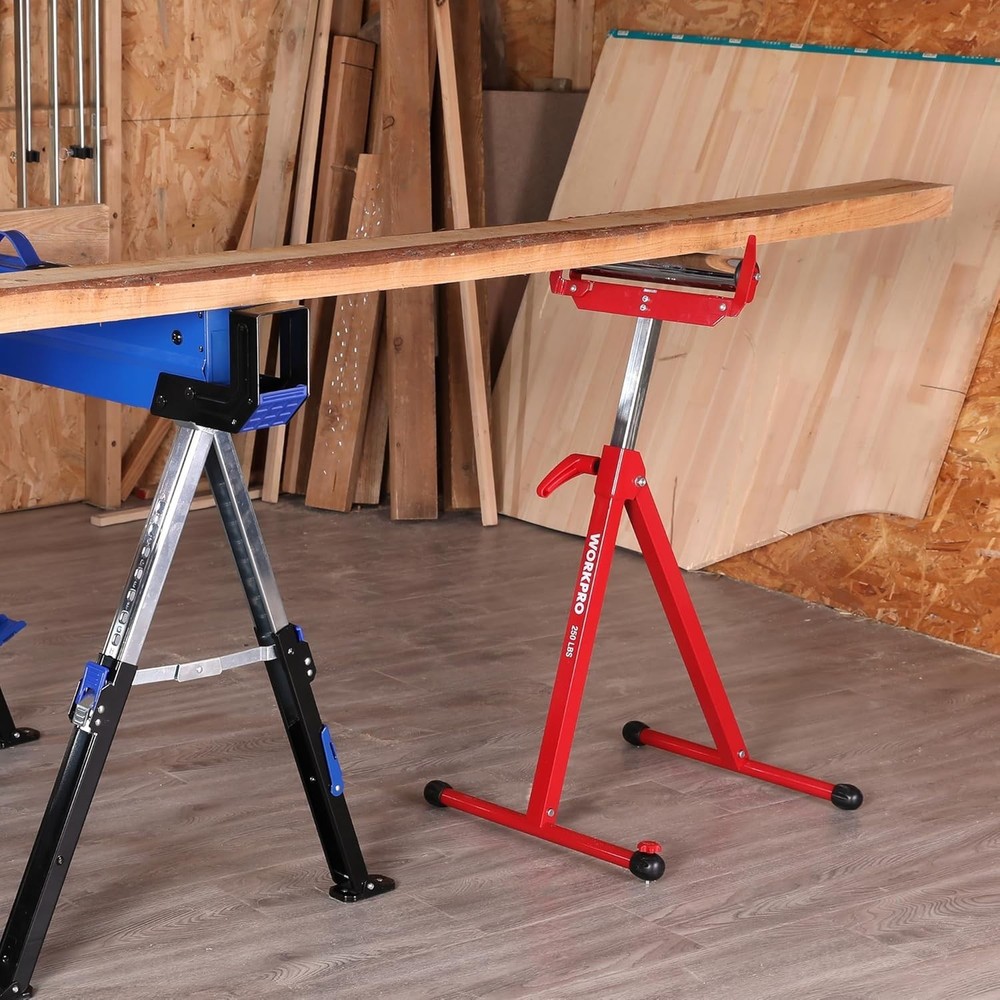 Folding Roller Stand Height Adjustable, Heavy Duty 250 LB Load Capacity, Outf...