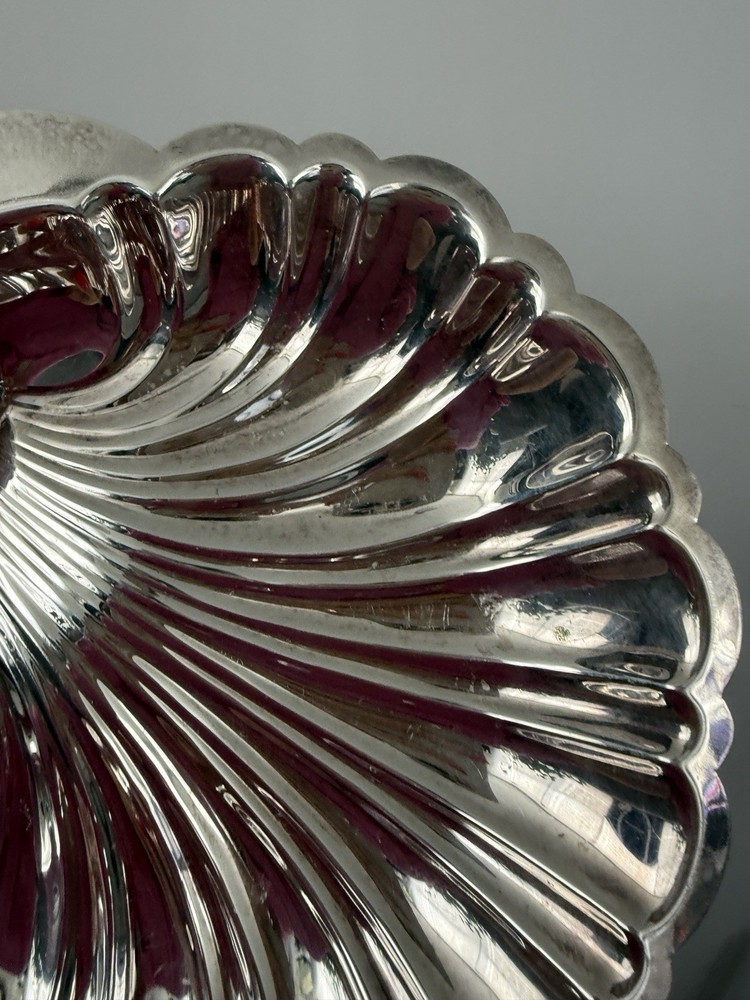 Vintage Silver-Plated Shell Serving Dish