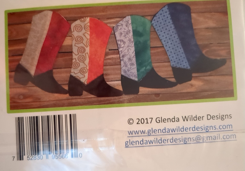 GLENDA WILDER DESIGNS - Quilt PATTERN - JUST KICKIN' IT - Mini Boot Pattern
